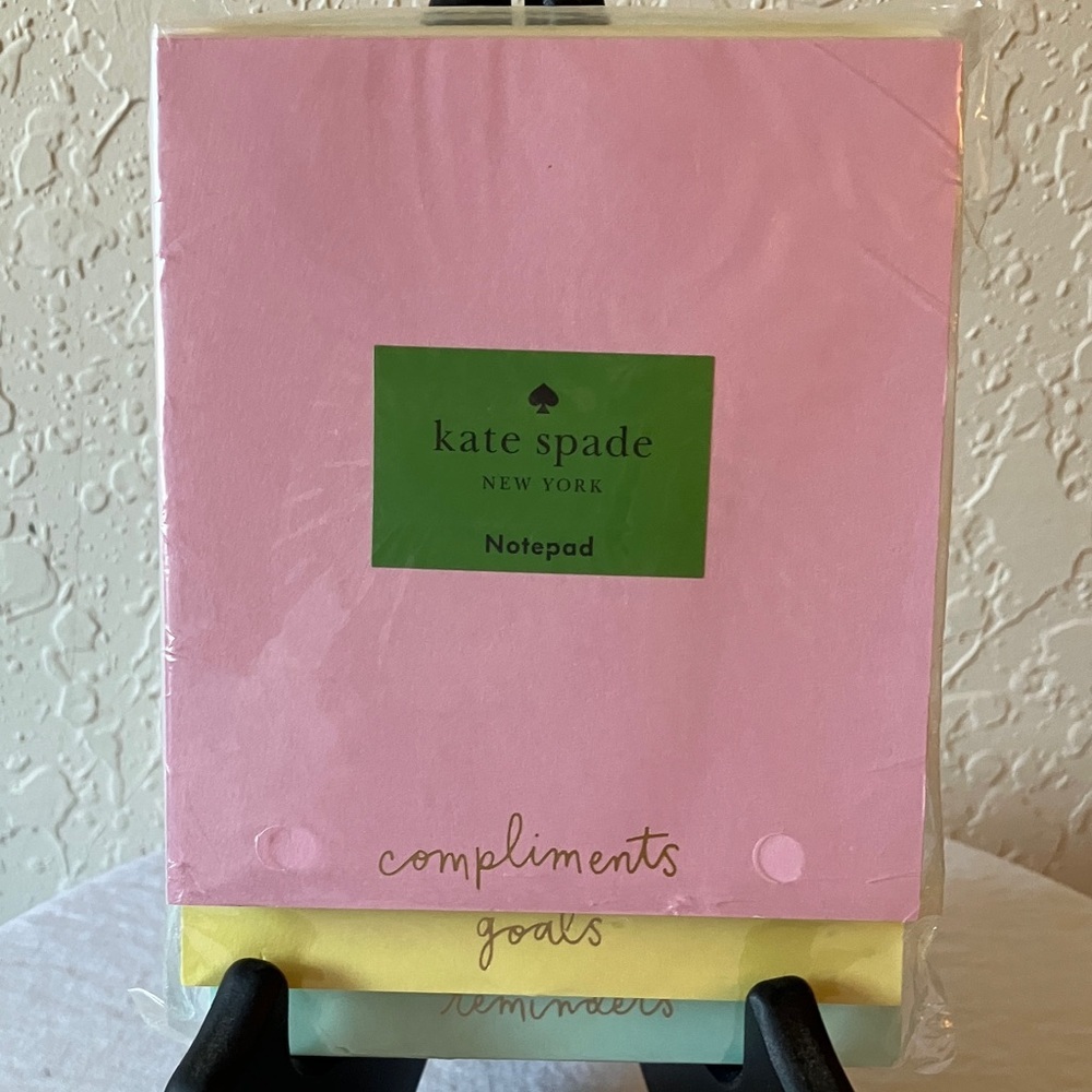 Kate Spade Pink/Yellow/Green Notepad Trio- Stacked Notepad